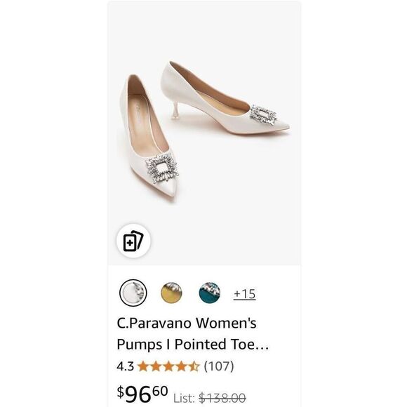 C.Paravano Women's Pumps I Pointed Toe Kitten Heel I Closed Toe Dress Pump - Picture 9 of 9